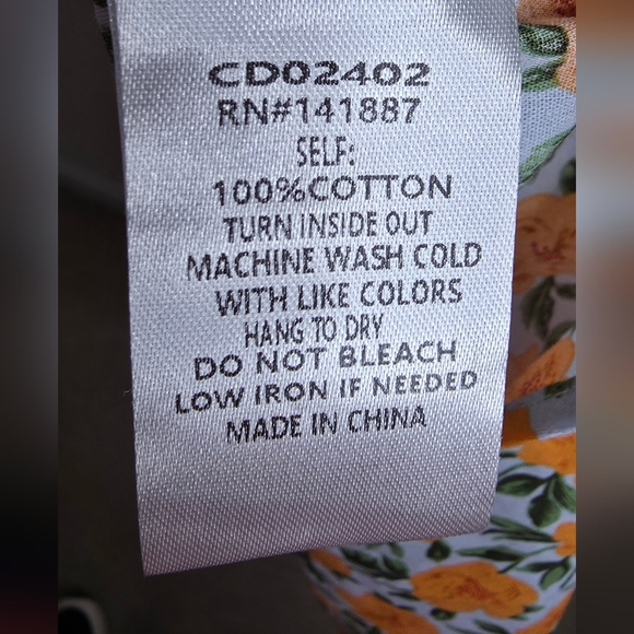 ​TCEC 100% Cotton Floral Maxi Dress S Orange Blue Puff Sleeve Tiered Summer - Picture 4 of 8